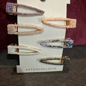 Anthropologie Pastel Mosaic Hair Clip Set